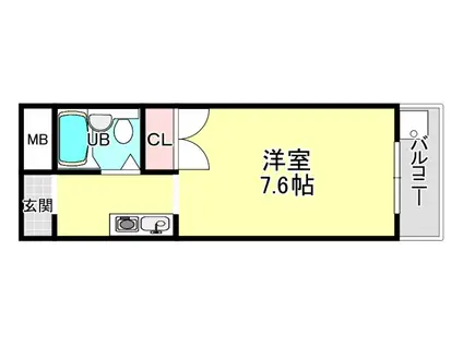 サンライズ間谷(1K/1階)の間取り写真