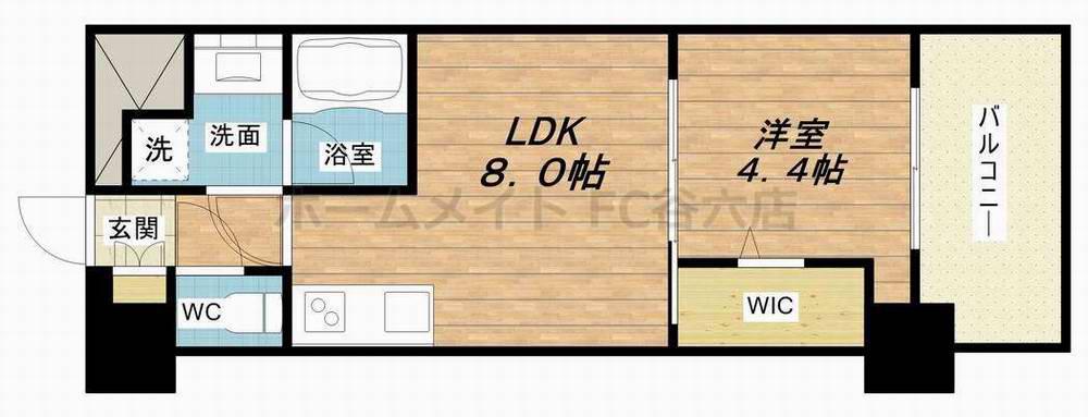 アーバネックス真田山(1LDK/3階)の間取り写真