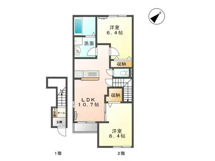 レプレハイツ(2LDK/2階)の間取り写真
