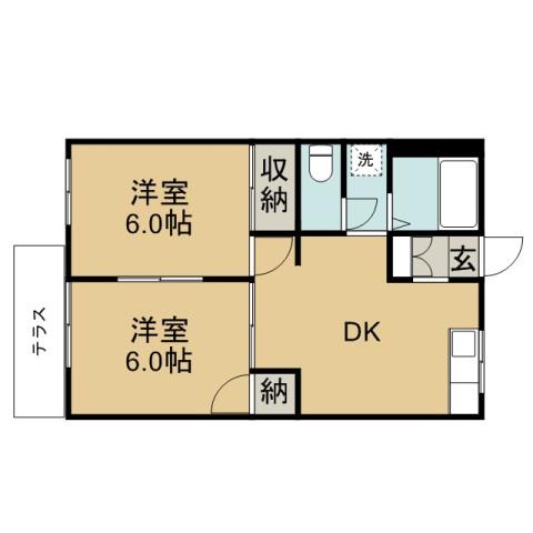 グレースサイキ(2DK/1階)の間取り写真