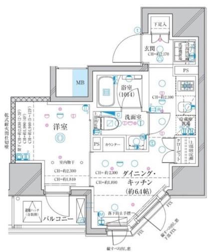 ディアレイシャス蒲田II(1DK/12階)の間取り写真