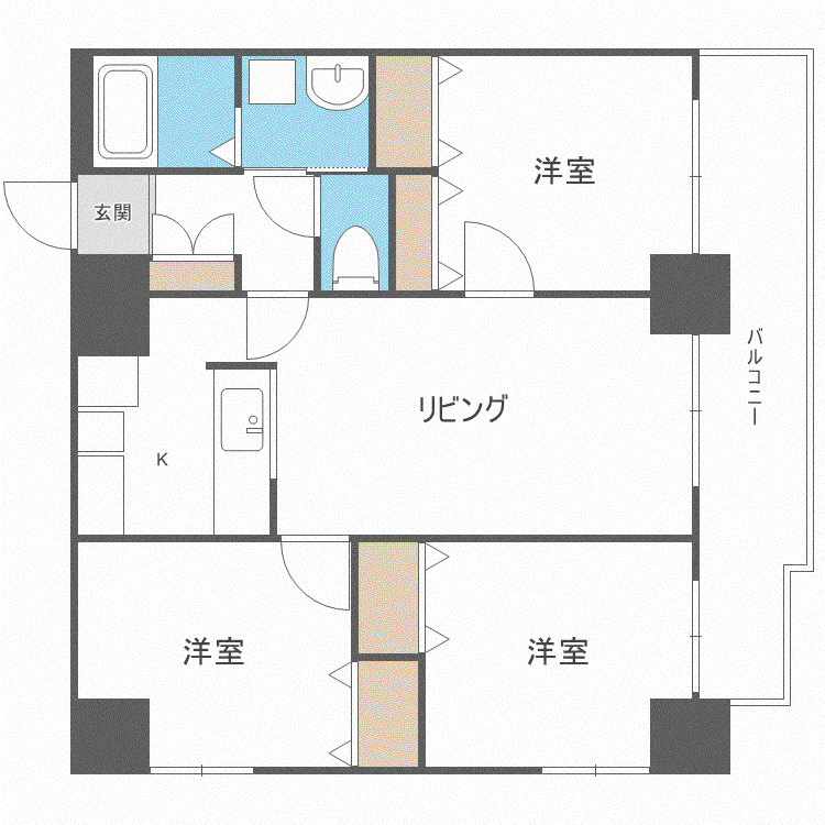 BLOCK HILLS(3LDK/8階)の間取り写真