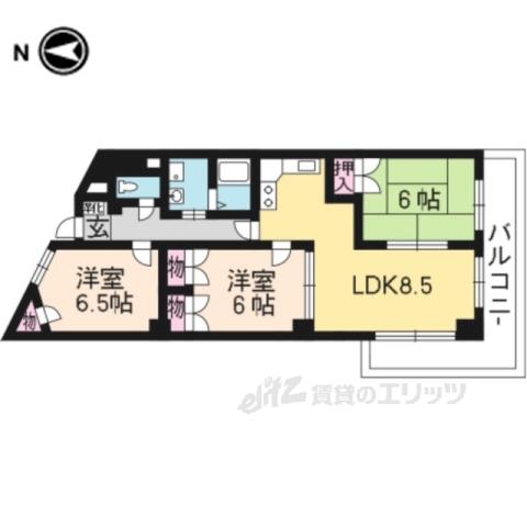 ビラクレール(3DK/7階)の間取り写真