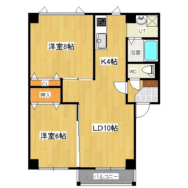 ココハウス(2LDK/1階)の間取り写真