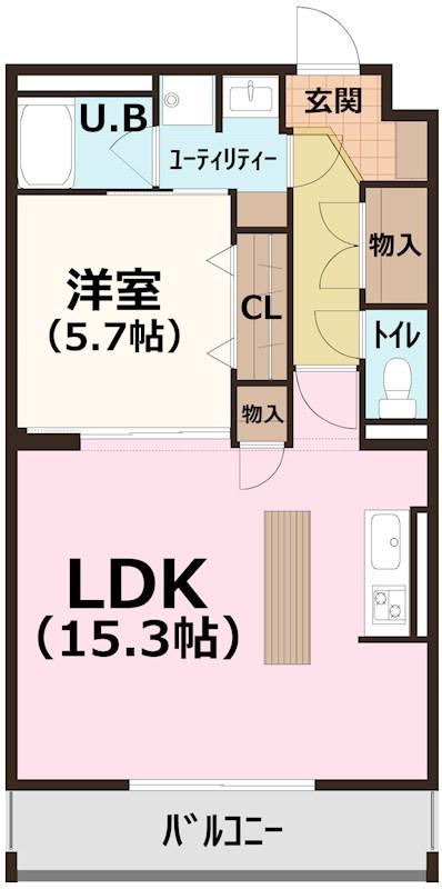 REVEUR BLISS(1LDK/2階)の間取り写真