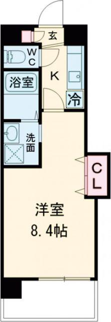 PREMIUM ARATA(1K/4階)の間取り写真