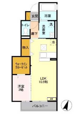 ハイムジョルニ(1LDK/1階)の間取り写真