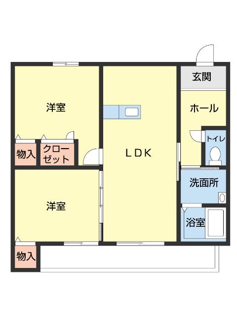 ベレオ黒田(2LDK/3階)の間取り写真