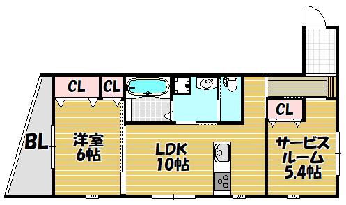 CASA NOVE(2LDK/2階)の間取り写真