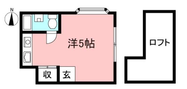 パストラル宿河原(ワンルーム/1階)の間取り写真