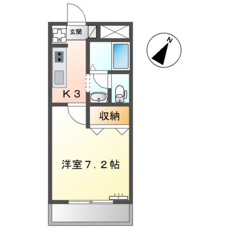 グランドパレス宮西(1K/2階)の間取り写真