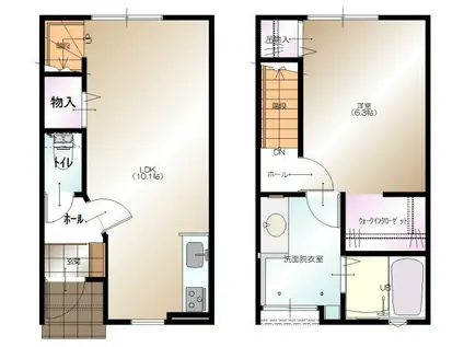 D-BOX百坂(1LDK/1階)の間取り写真