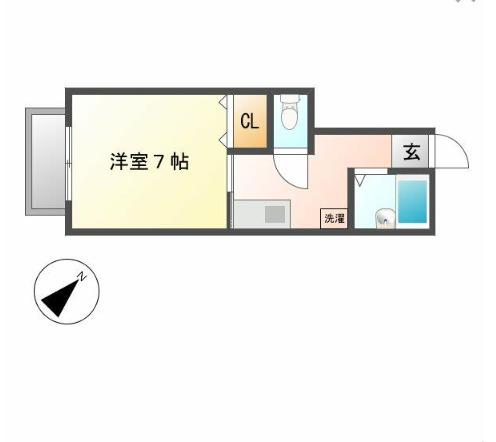 サントロぺB(1K/1階)の間取り写真