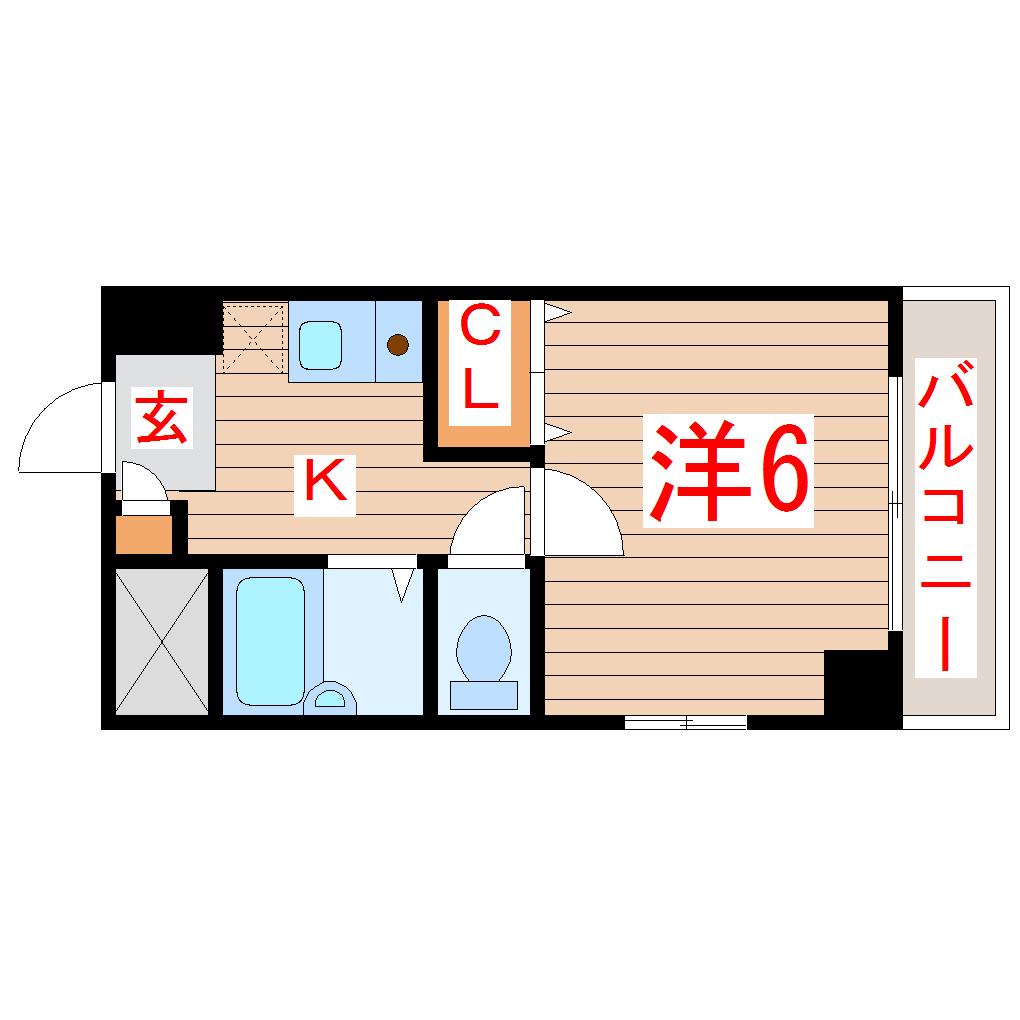MIKビル春日町(1K/6階)の間取り写真
