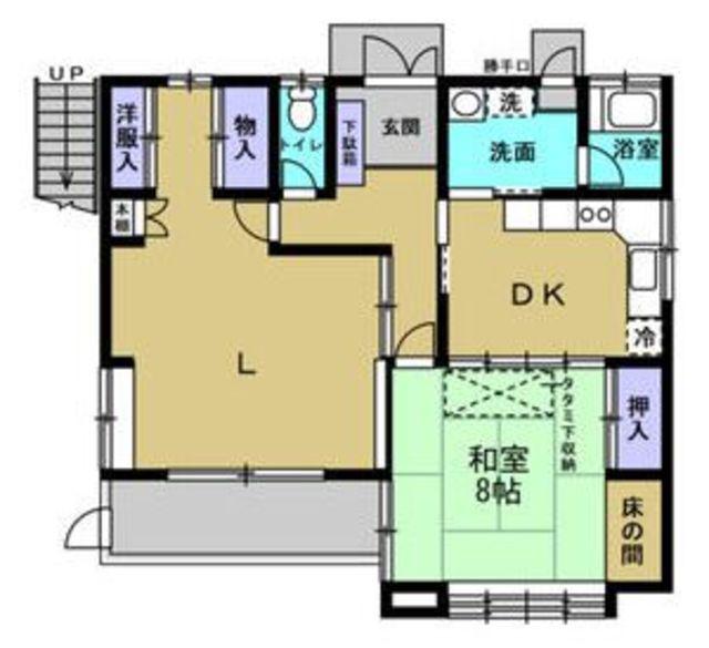 三ツ池ヒルズ(2DK/1階)の間取り写真