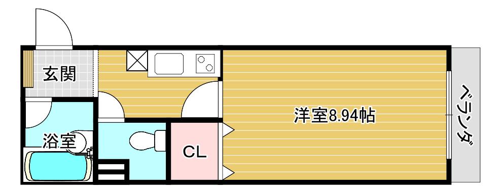 ベルメゾンK(1K/3階)の間取り写真