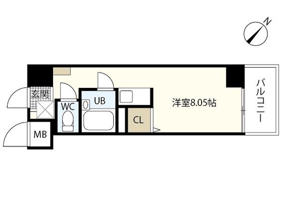 田中興産本社ビル(ワンルーム/4階)の間取り写真