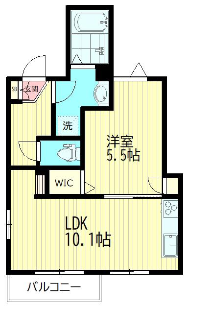 Mルナール(1LDK/2階)の間取り写真