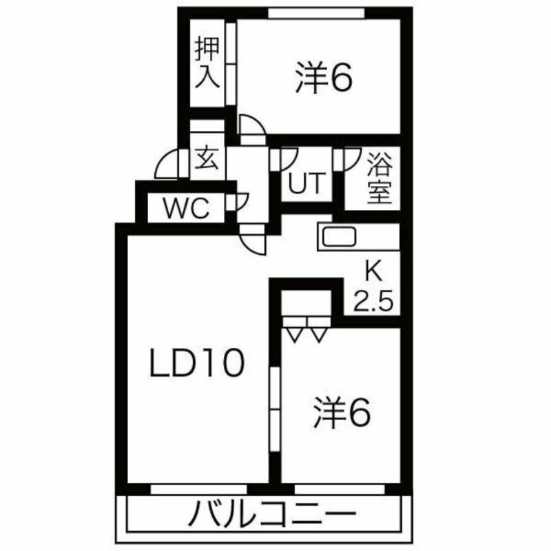 マリノス24(2LDK/3階)の間取り写真