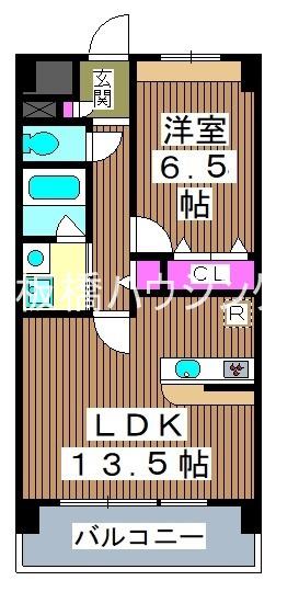 BLUE SKY(1LDK/1階)の間取り写真
