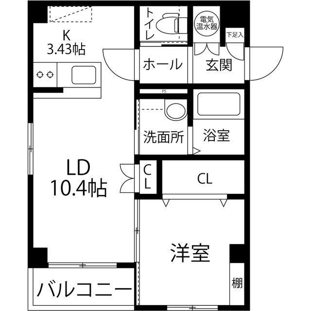 クレシェンテ(1LDK/2階)の間取り写真