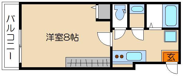 アークリード二条城北(1K/1階)の間取り写真