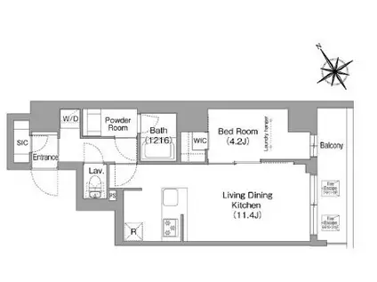 COMFORIA LIV上野(1LDK/11階)の間取り写真
