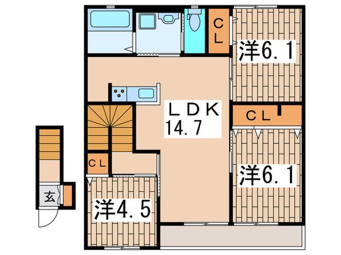 アムール桜(3LDK/2階)の間取り写真