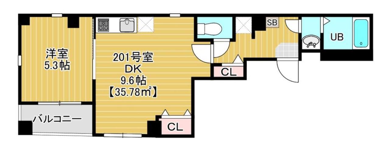 OJIMAHOLIC(1LDK/2階)の間取り写真