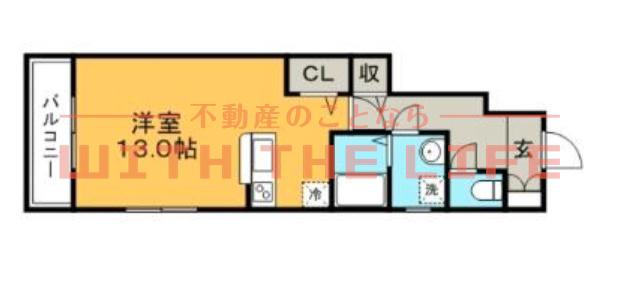 アセット(ワンルーム/1階)の間取り写真