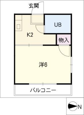 アネックスA(1K/1階)の間取り写真