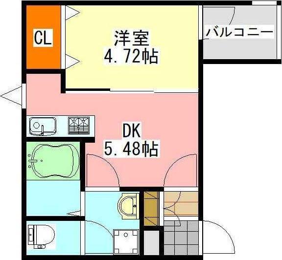 コネクトパーク南花園(1DK/2階)の間取り写真