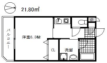 マイコート六甲Ⅰ(1K/3階)の間取り写真