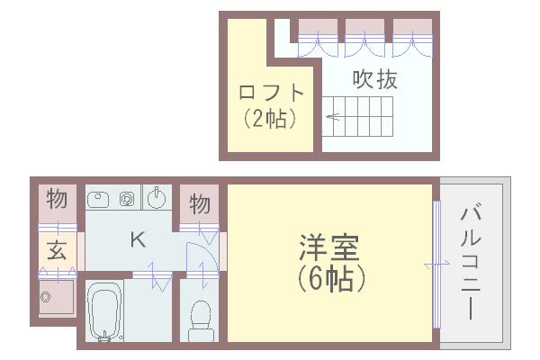 エステムコート大阪・中之島南(1K/6階)の間取り写真