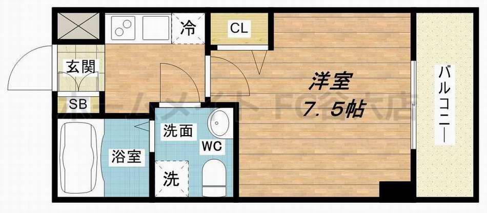 メインステージ西天満TS SQUARE(1K/12階)の間取り写真