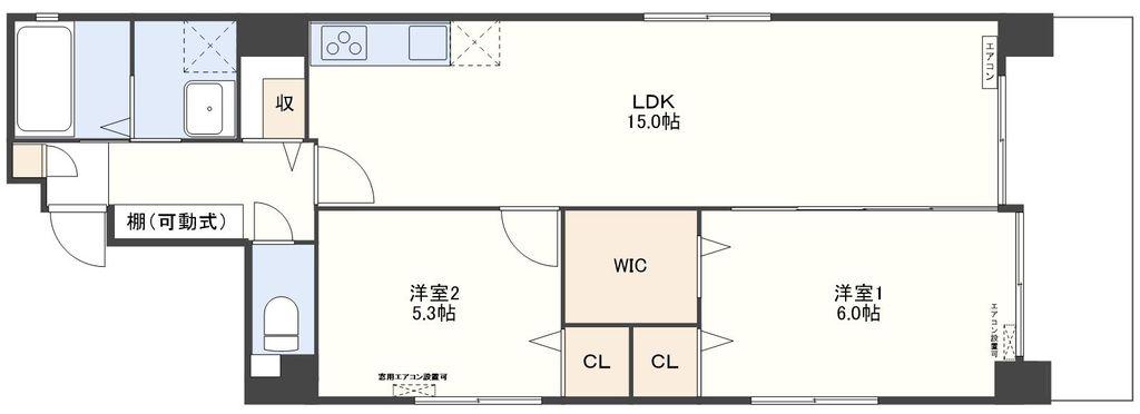 リアンSY(2LDK/3階)の間取り写真