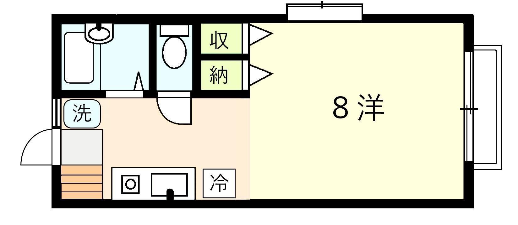山口光ハイツ(1K/1階)の間取り写真