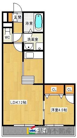 KS2002(1LDK/3階)の間取り写真
