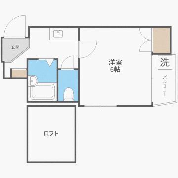 ソレーユ大橋(1K/1階)の間取り写真