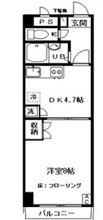 レジデンスクラモト(1DK/4階)の間取り写真