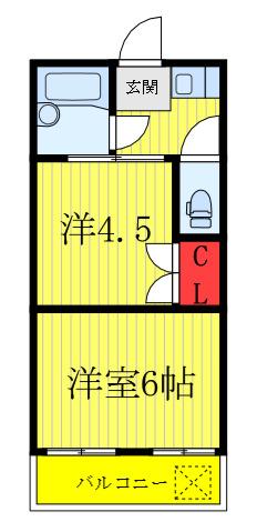 本郷マンション(2K/3階)の間取り写真