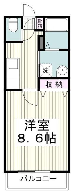 コートピア湘南(1K/1階)の間取り写真
