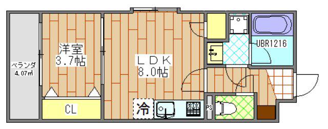 コアビタシオン(1LDK/3階)の間取り写真