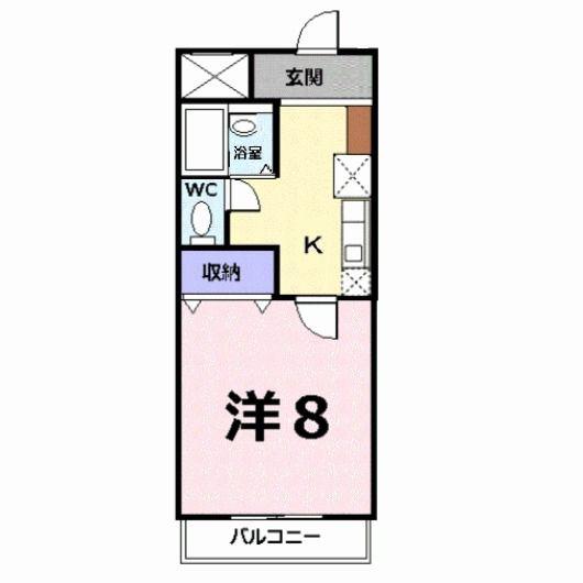 シャンドフレーズ(1K/2階)の間取り写真