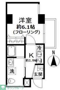 N-FLATS 横浜反町(1K/3階)の間取り写真