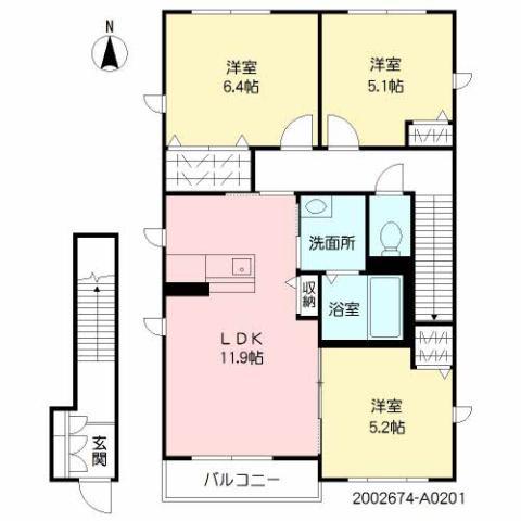 ＪＲ日豊本線 豊前善光寺駅 車で11分 2階建 築10年(3LDK/2階)の間取り写真