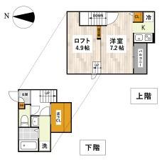 ADC倉敷YUNO(1K/2階)の間取り写真
