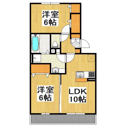 レスポワール A(2LDK/1階)の間取り写真