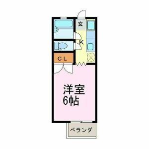 GLANZ(1K/2階)の間取り写真