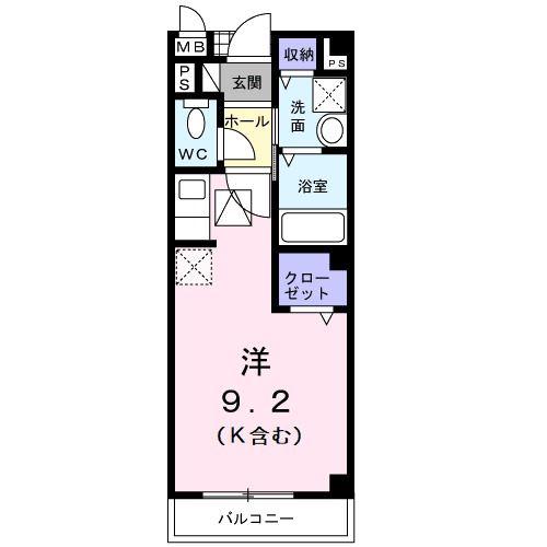 セレーノ鎌田(ワンルーム/1階)の間取り写真